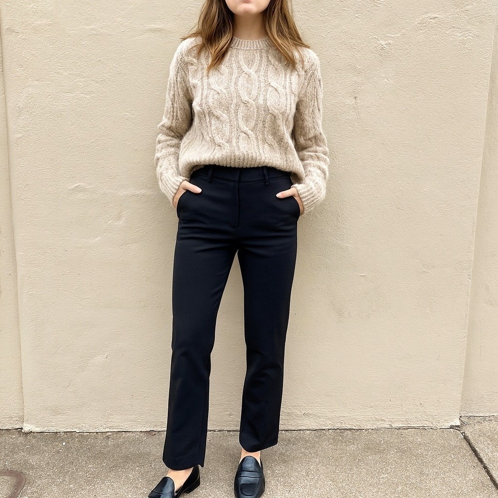 Anine Bing Trousers Womens 36 US Small Black Wool High Waist Career Preppy Pants